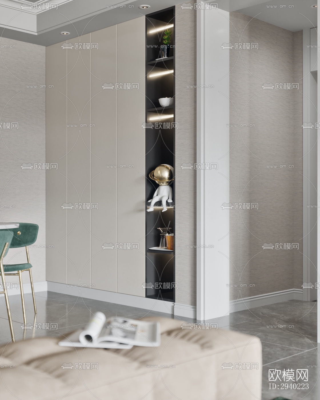 欧式平层效果图下载（渲染图1）