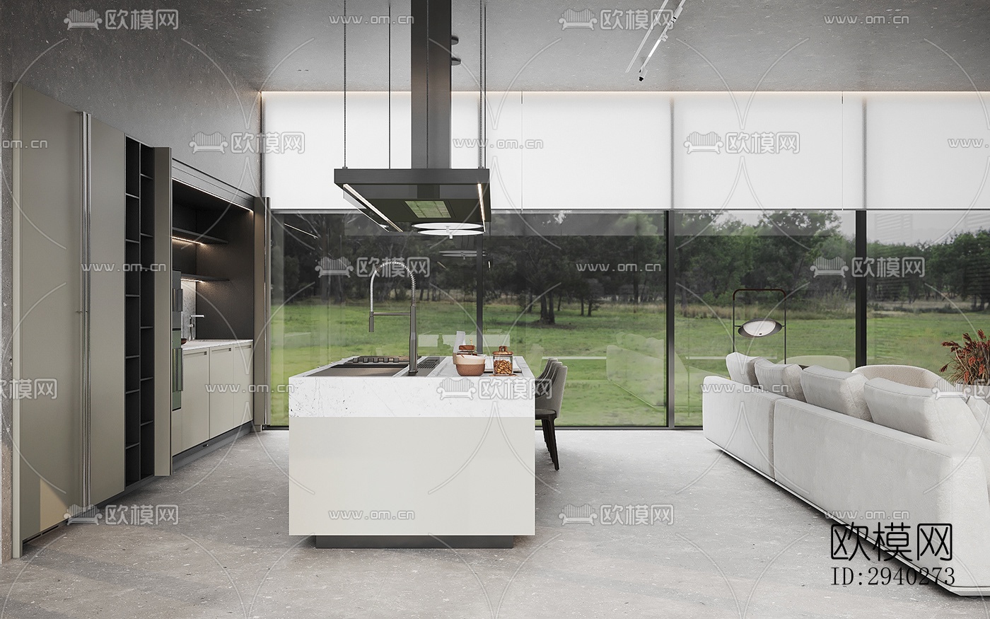 现代平层效果图下载（渲染图6）