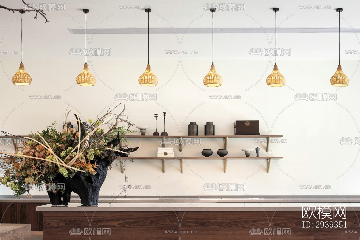 新中式酒店民宿效果图下载（渲染图2）