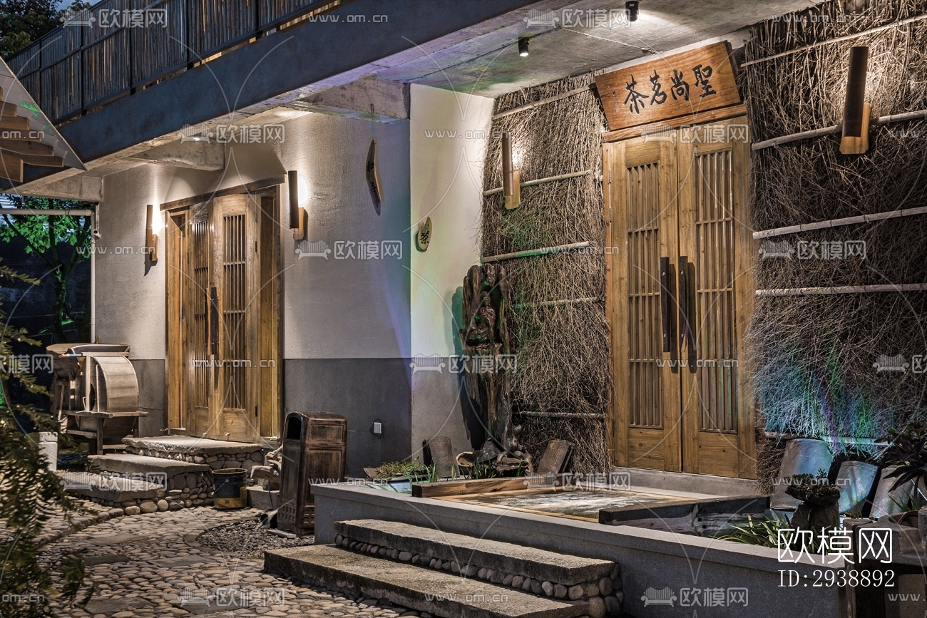 中式酒店民宿效果图下载（渲染图11）