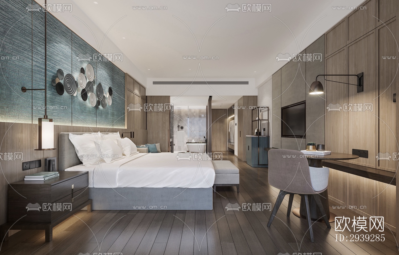 新中式酒店民宿效果图下载（渲染图6）