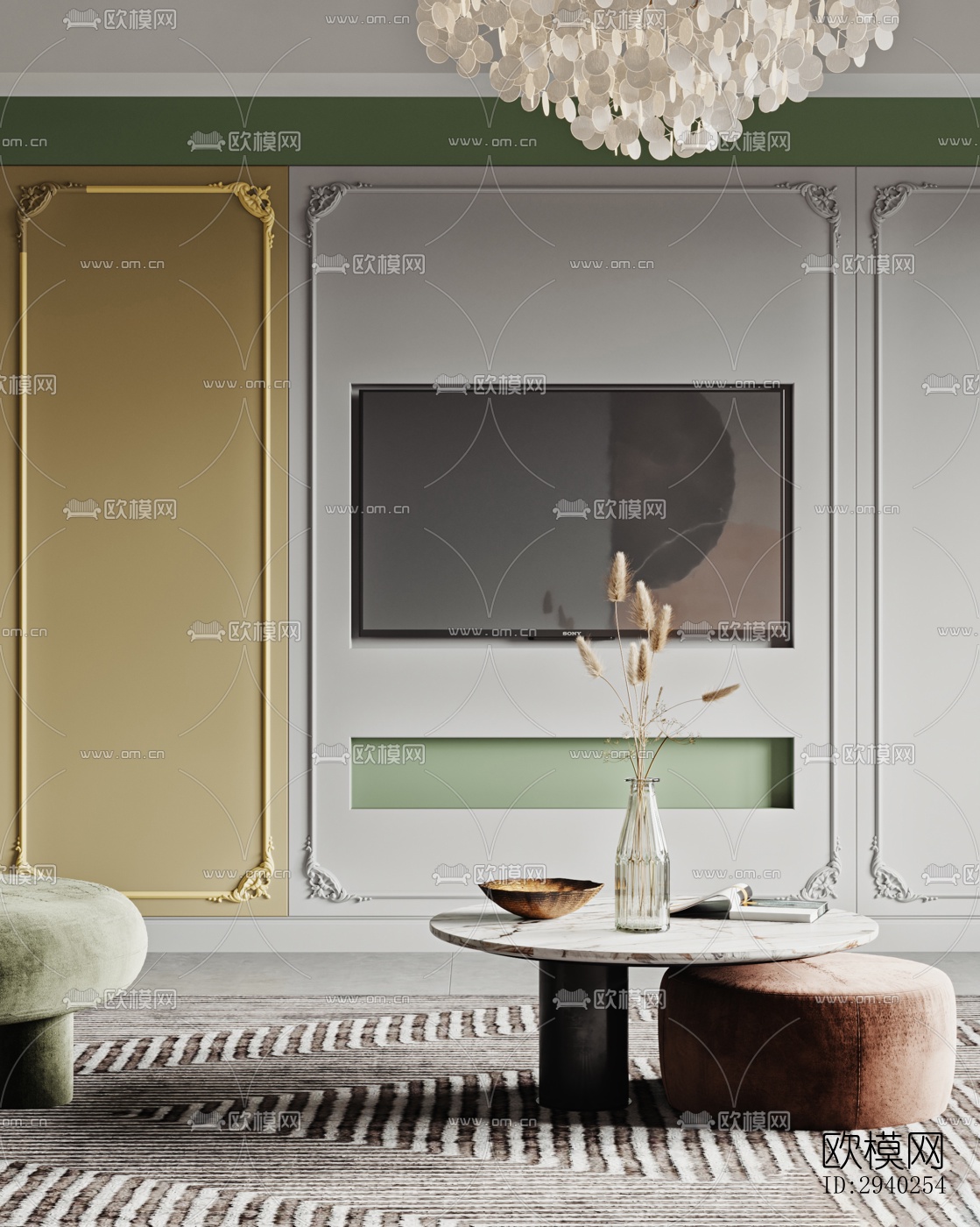 现代平层效果图下载（渲染图5）