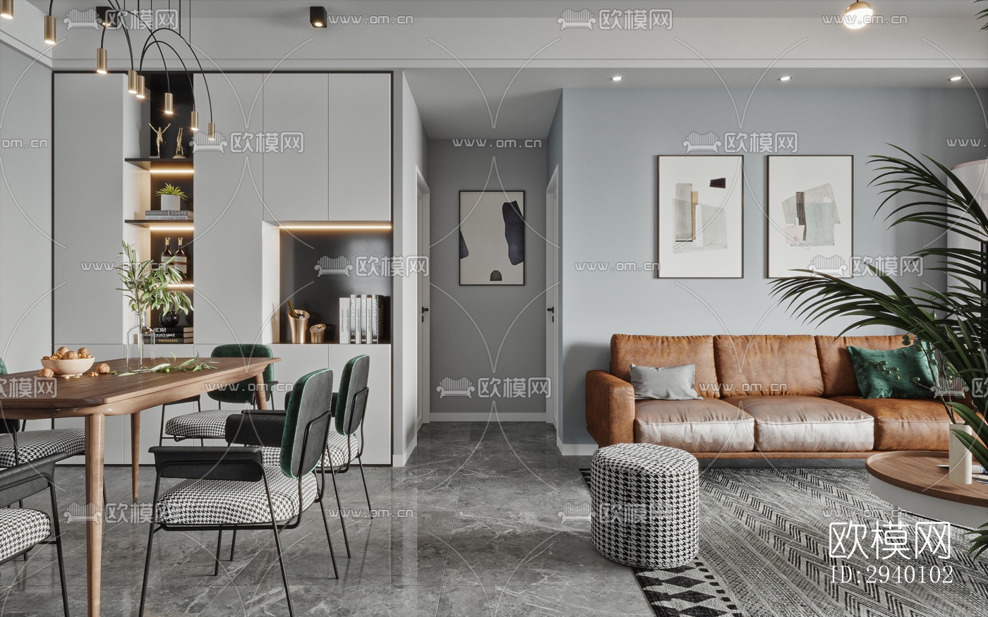 北欧平层效果图下载（渲染图2）