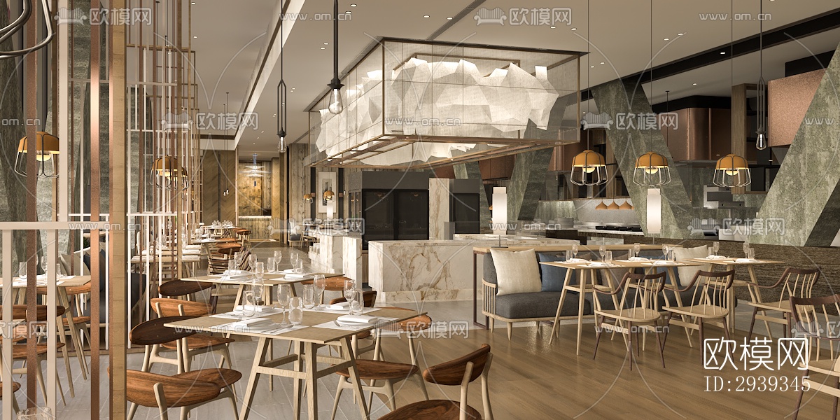 新中式酒店民宿效果图下载（渲染图3）