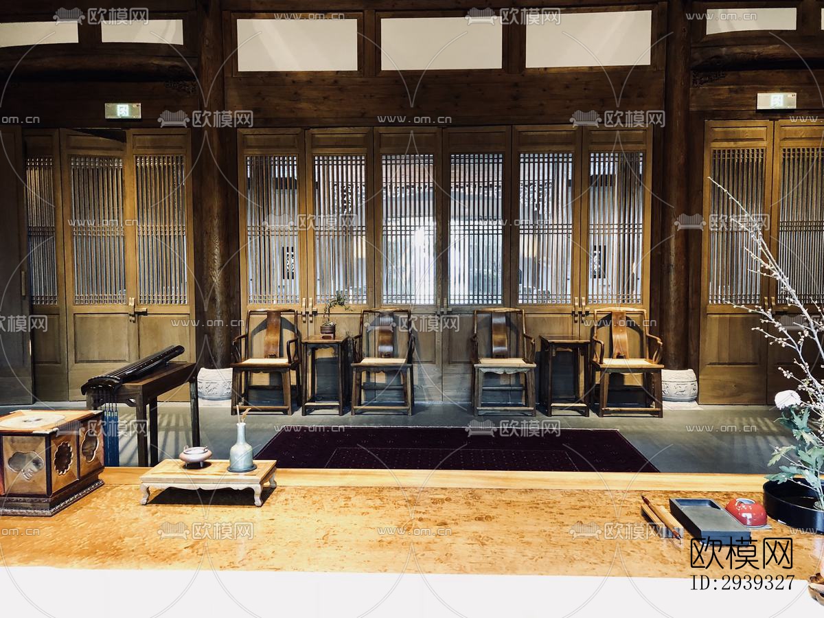 新中式酒店民宿效果图下载（渲染图18）