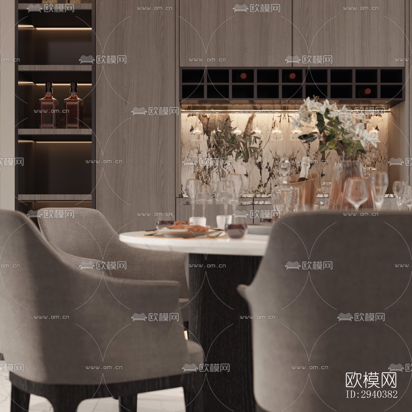 现代平层效果图下载（渲染图3）