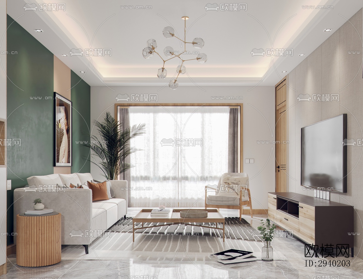 日式平层效果图下载（渲染图4）