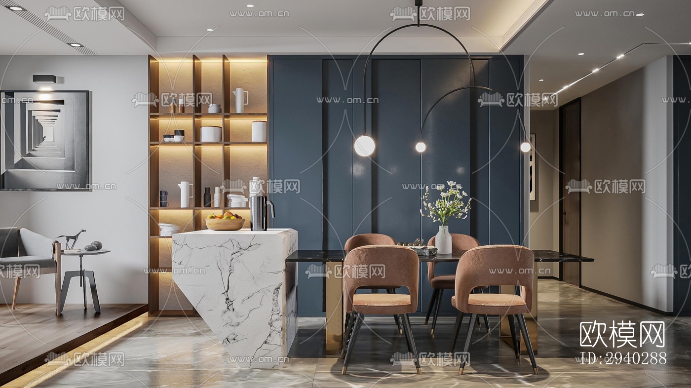 现代平层效果图下载（渲染图9）