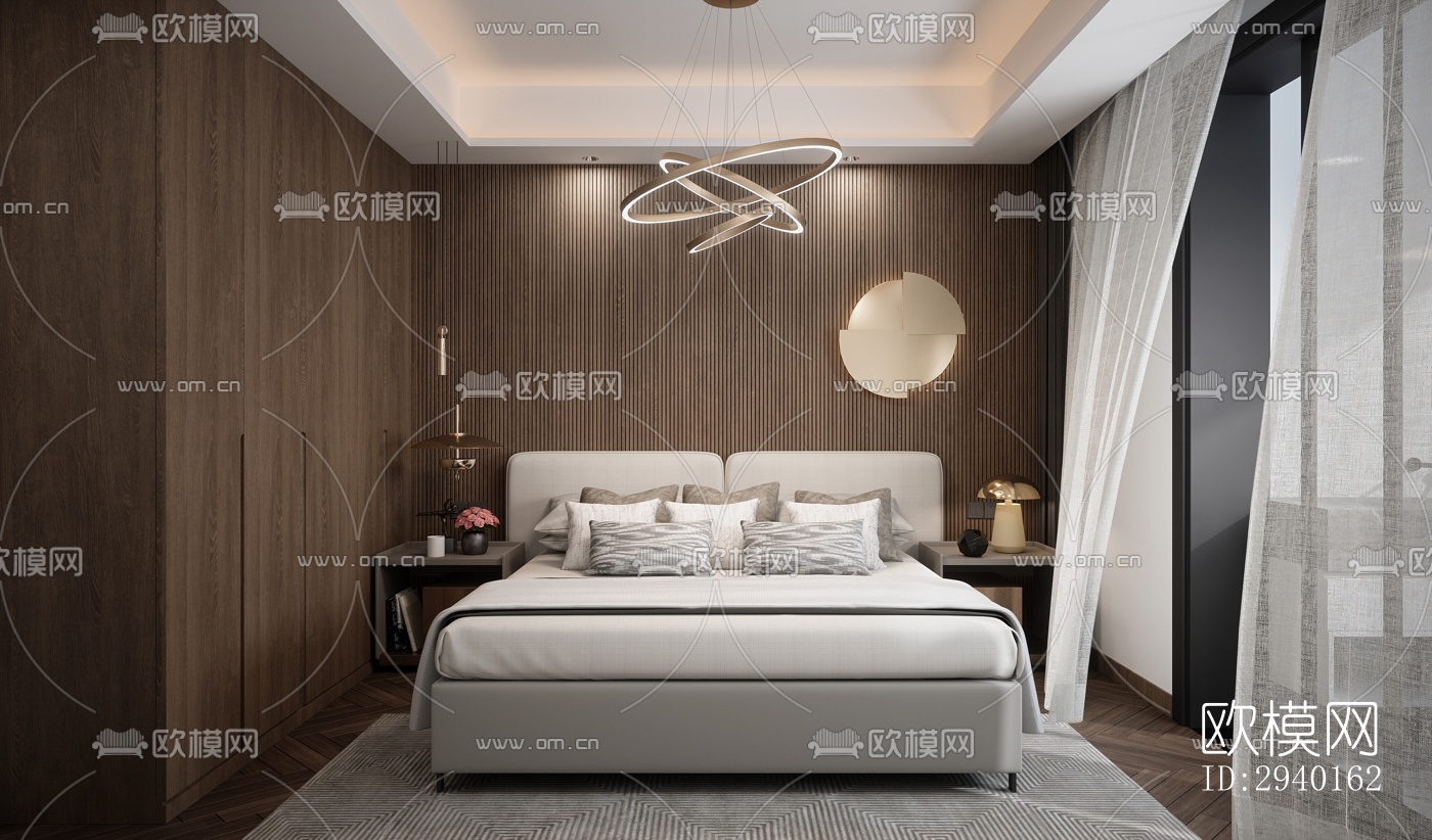 新中式平层效果图下载（渲染图7）