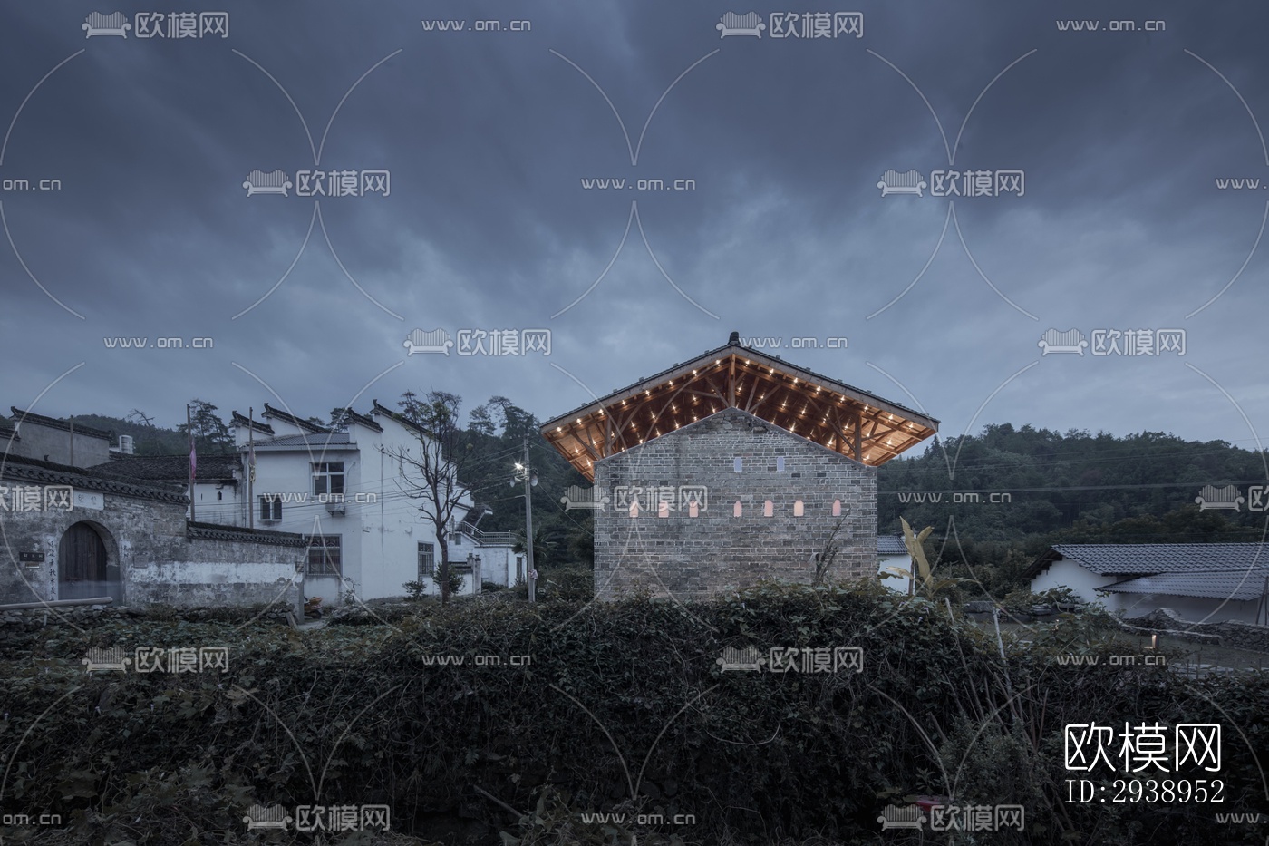 中式酒店民宿效果图下载（渲染图13）