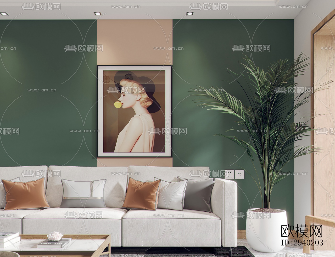 日式平层效果图下载（渲染图1）