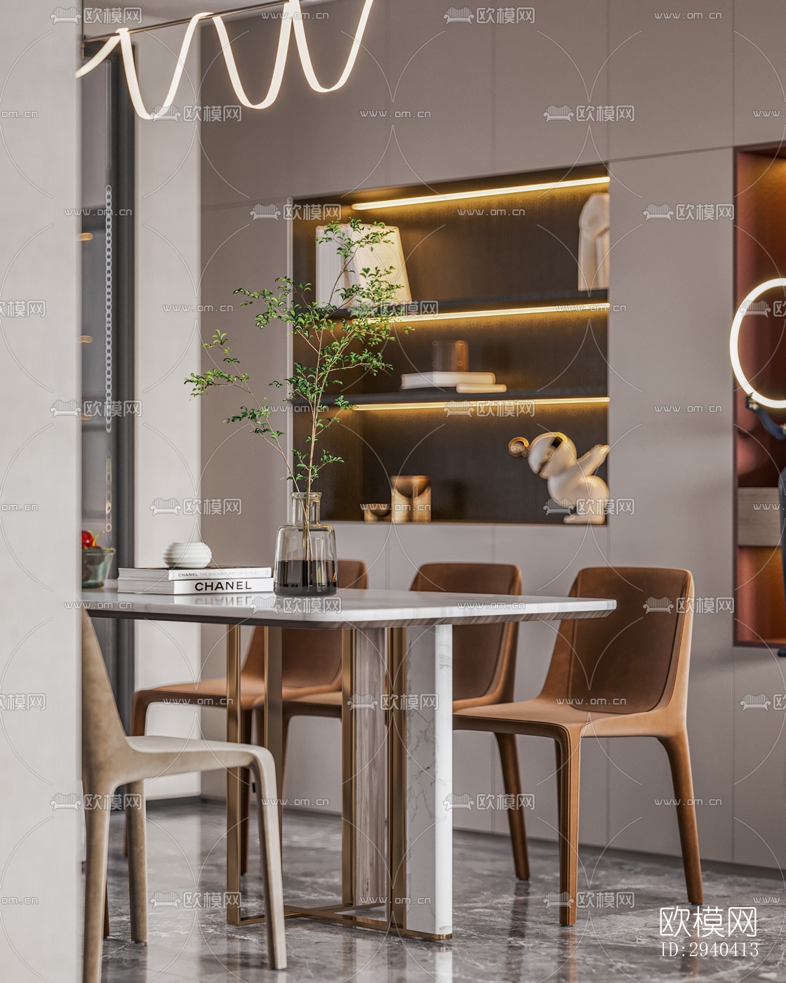 现代平层效果图下载（渲染图2）