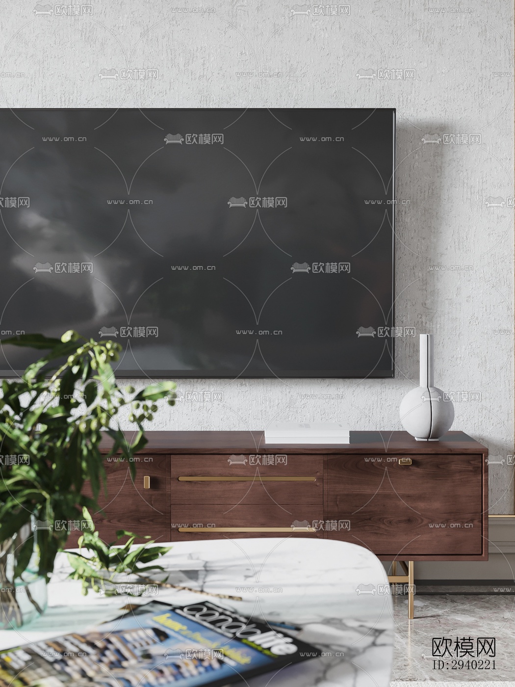 欧式平层效果图下载（渲染图6）