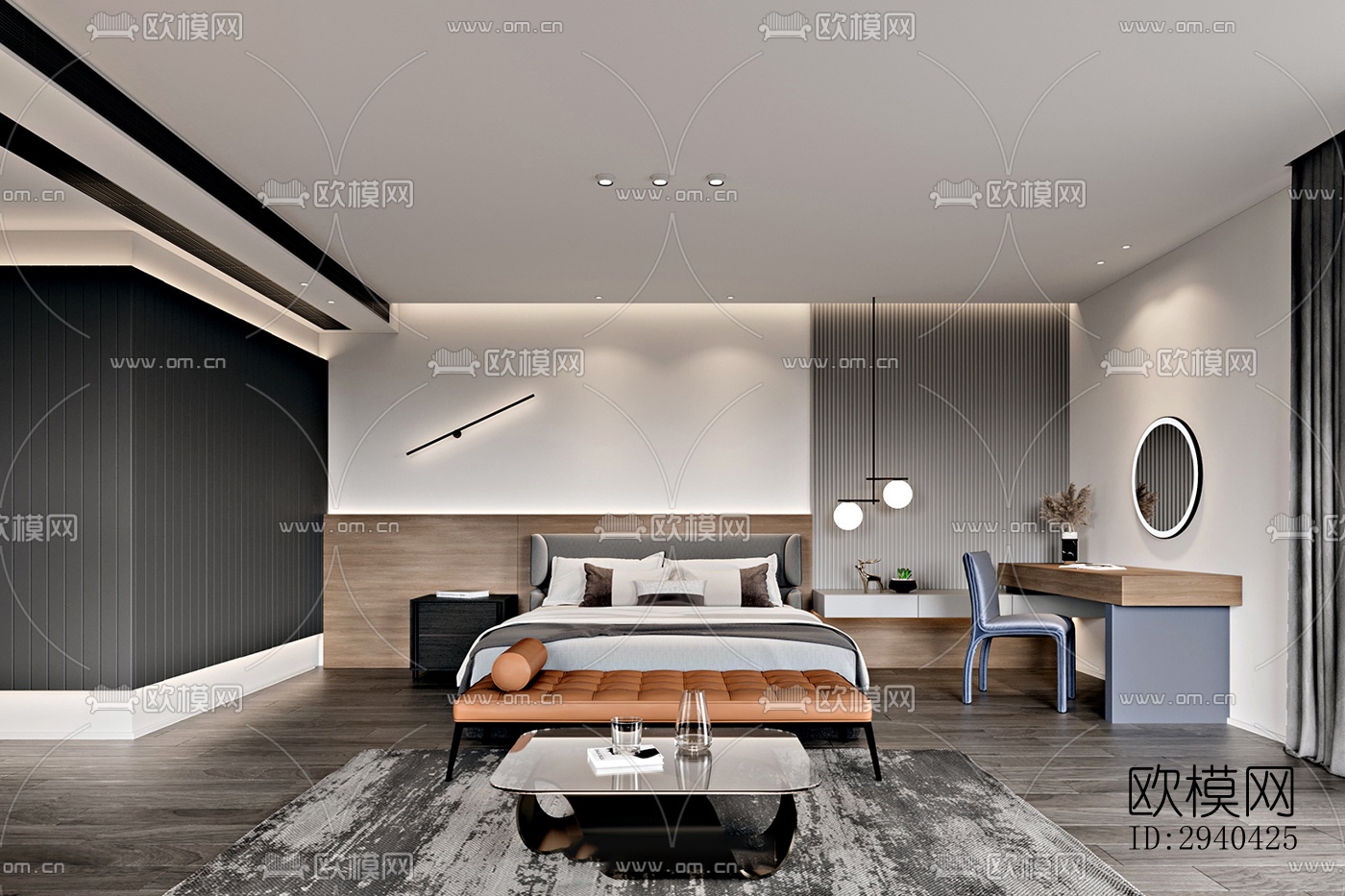 现代平层效果图下载（渲染图3）