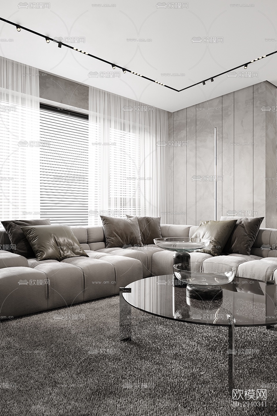 现代平层效果图下载（渲染图10）