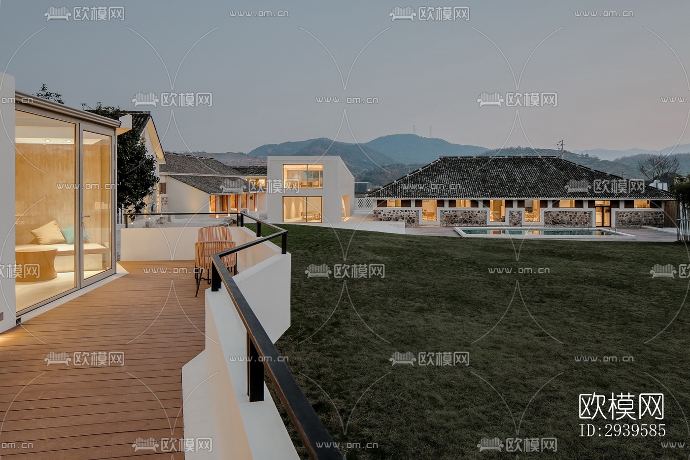 现代酒店民宿效果图下载（渲染图5）