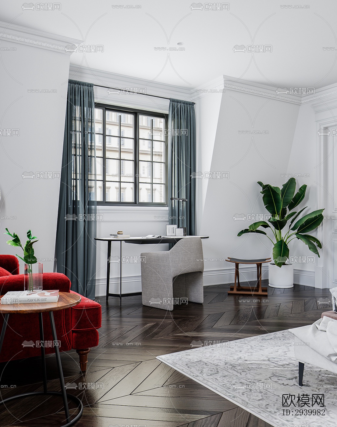 美式复式效果图下载（渲染图12）