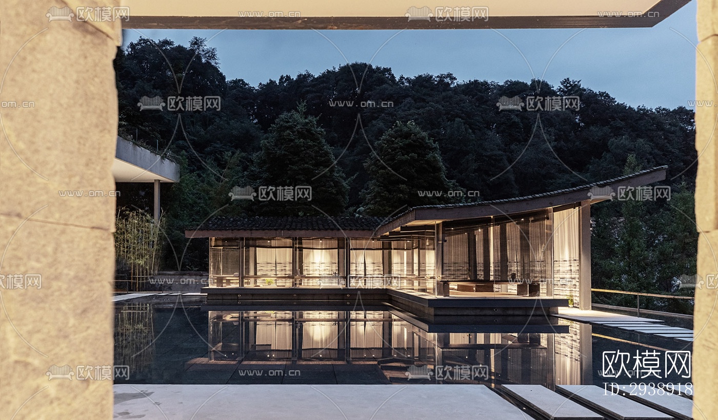 中式酒店民宿效果图下载（渲染图3）