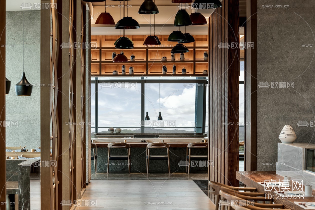 新中式酒店民宿效果图下载（渲染图6）