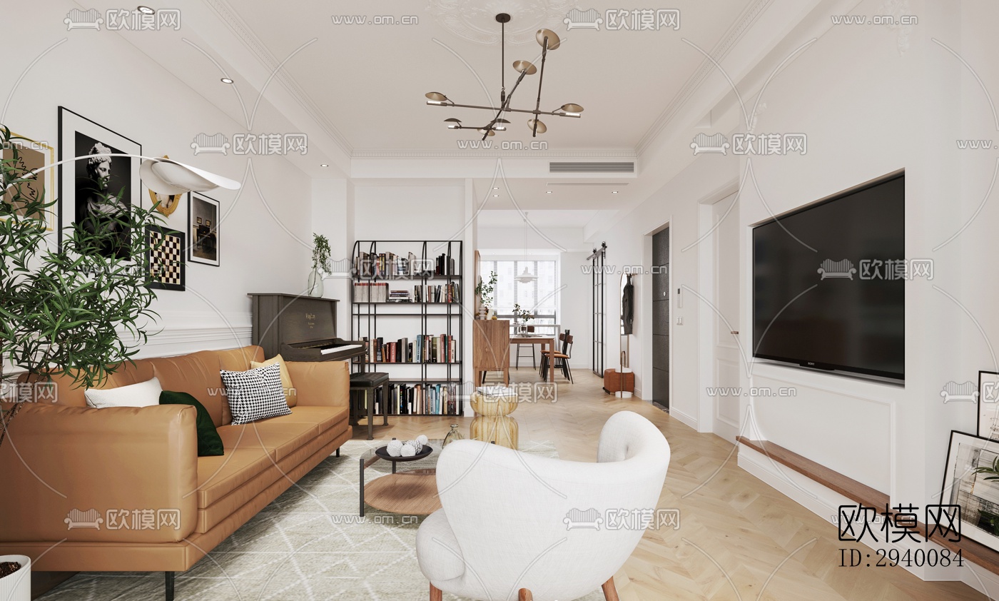 北欧平层效果图下载（渲染图9）