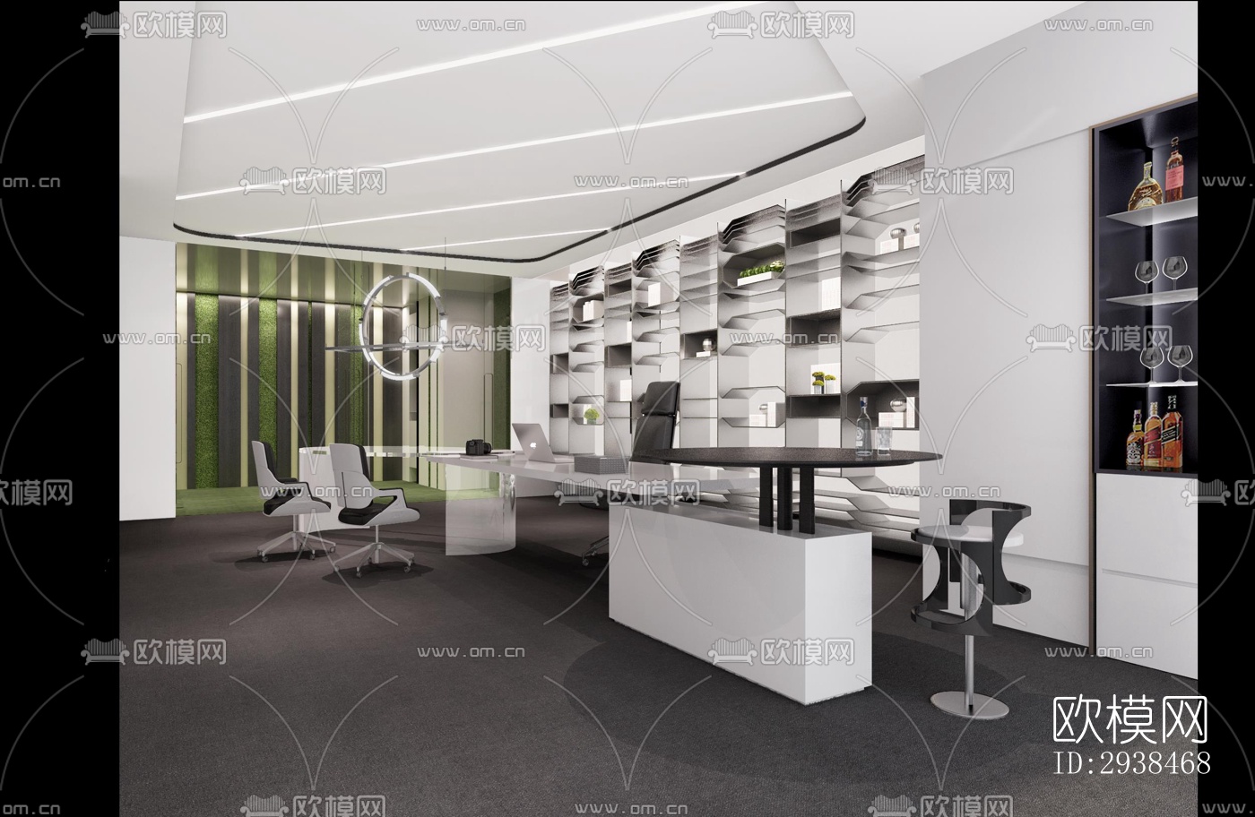 高级灰售楼处效果图下载（渲染图3）