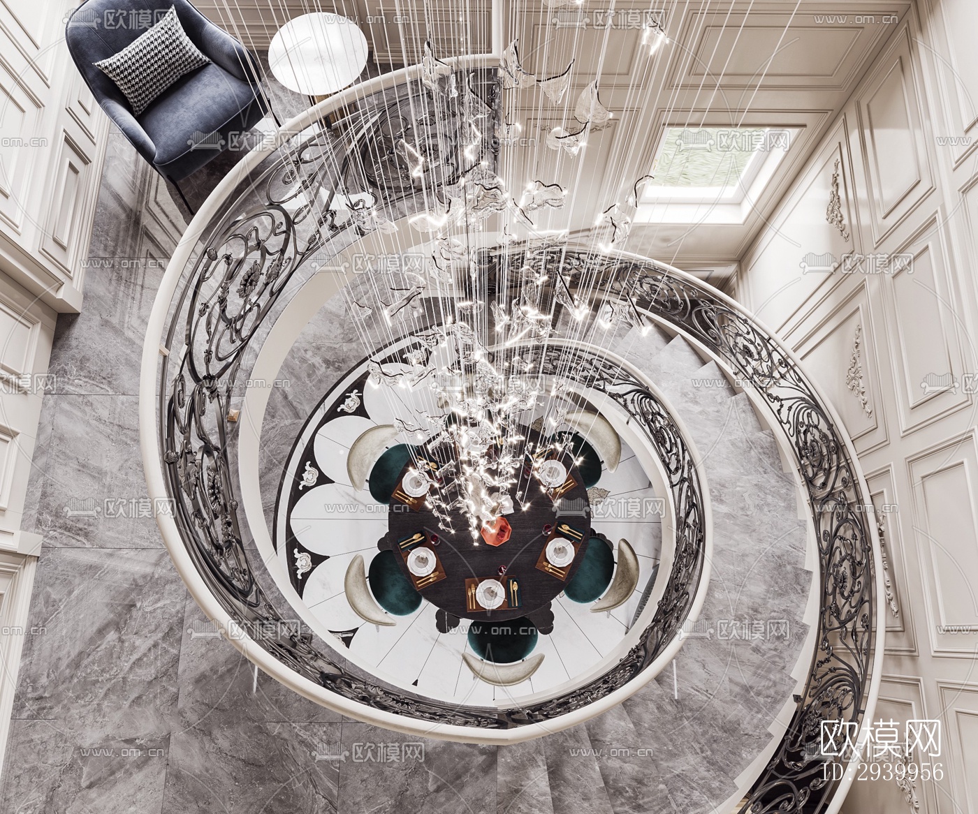 法式复式效果图下载（渲染图18）