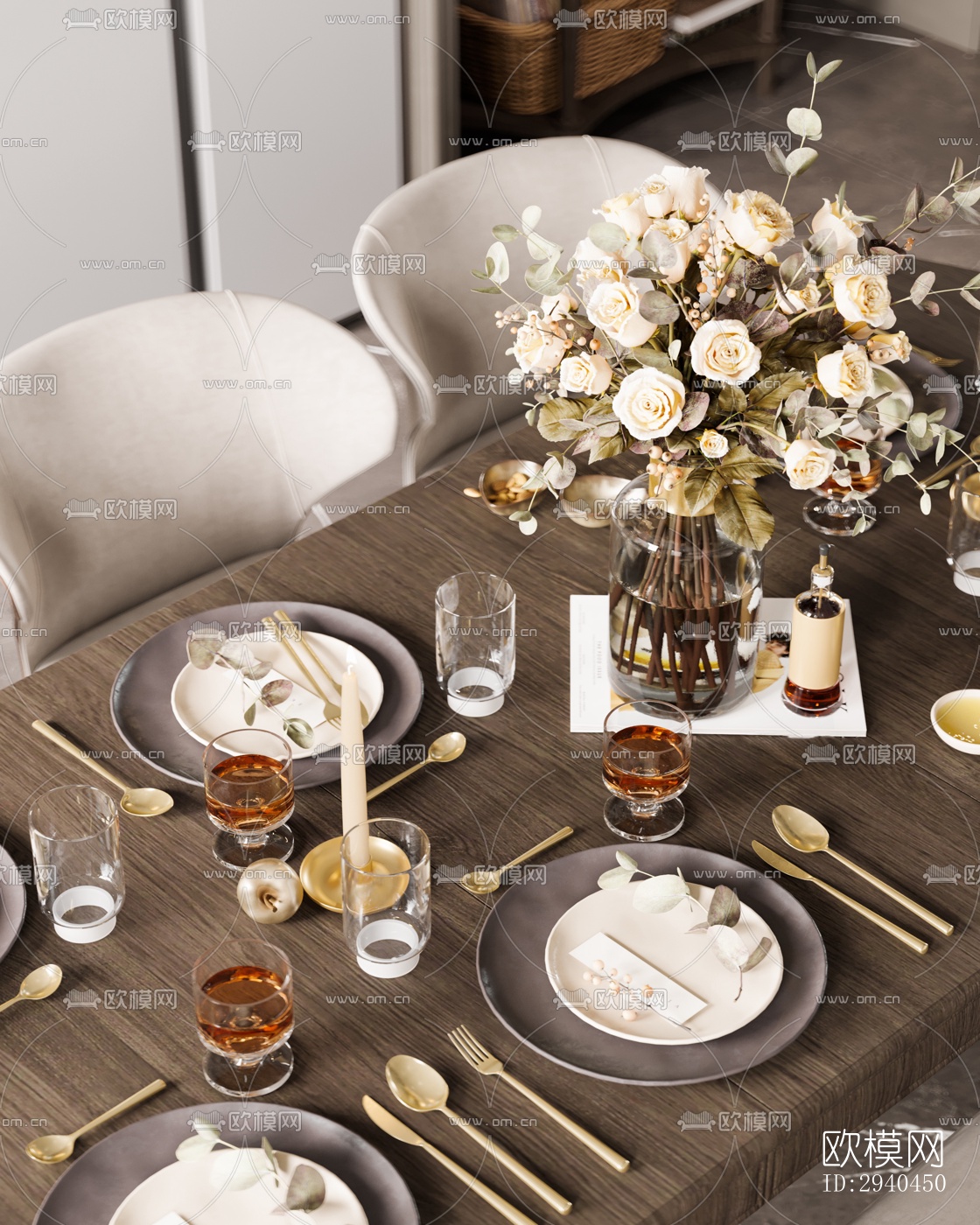 美式平层效果图下载（渲染图13）