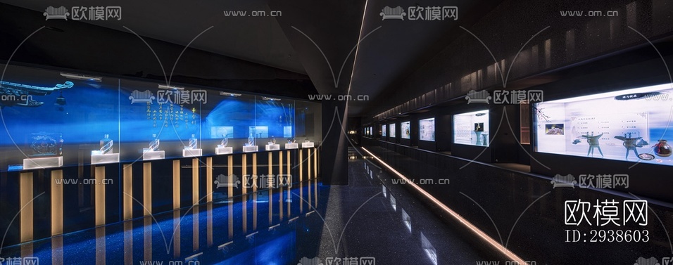新中式展览展厅效果图下载(渲染图5)