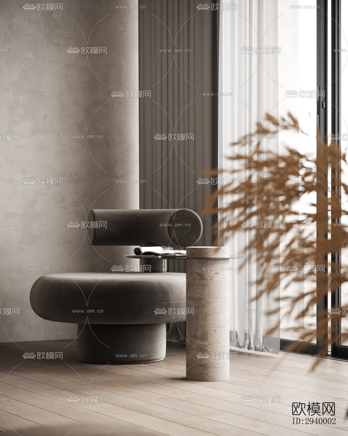 侘寂平层效果图下载（渲染图11）