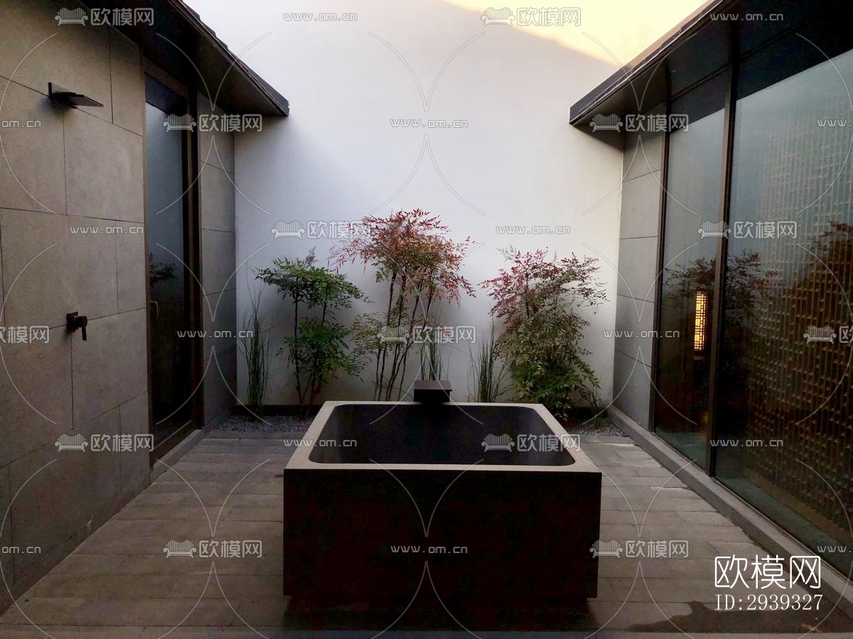 新中式酒店民宿效果图下载（渲染图1）