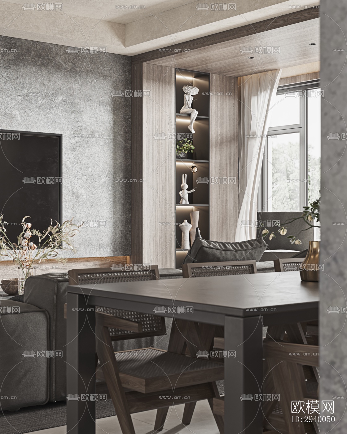 侘寂平层效果图下载（渲染图11）