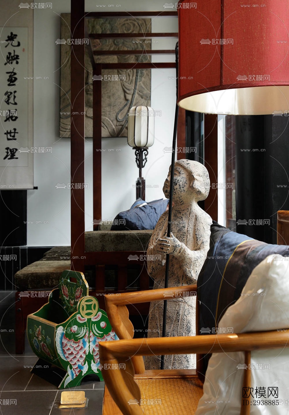 中式酒店民宿效果图下载（渲染图6）