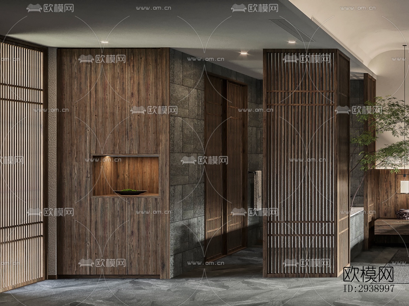 中式酒店民宿效果图下载（渲染图2）