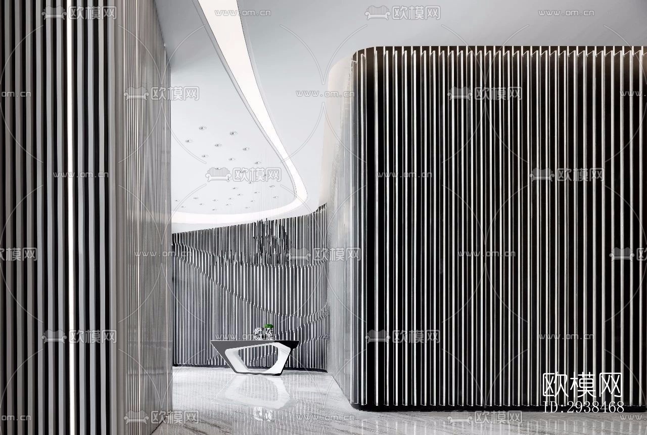 高级灰售楼处效果图下载（渲染图10）