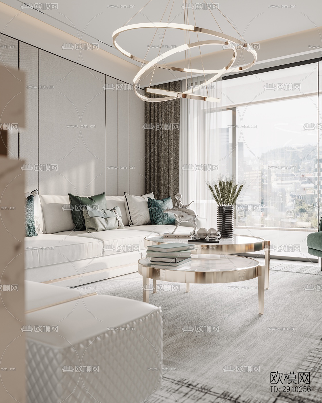 现代平层效果图下载（渲染图4）