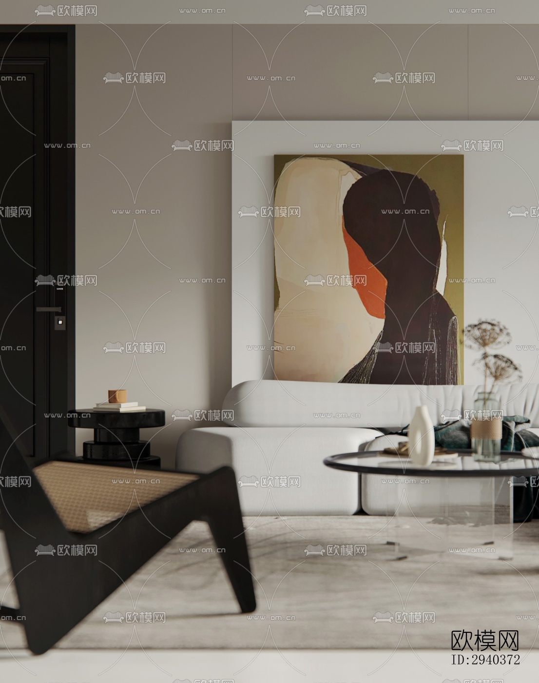 现代平层效果图下载（渲染图5）