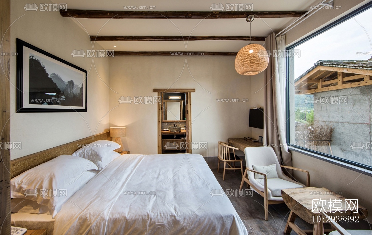 中式酒店民宿效果图下载（渲染图18）