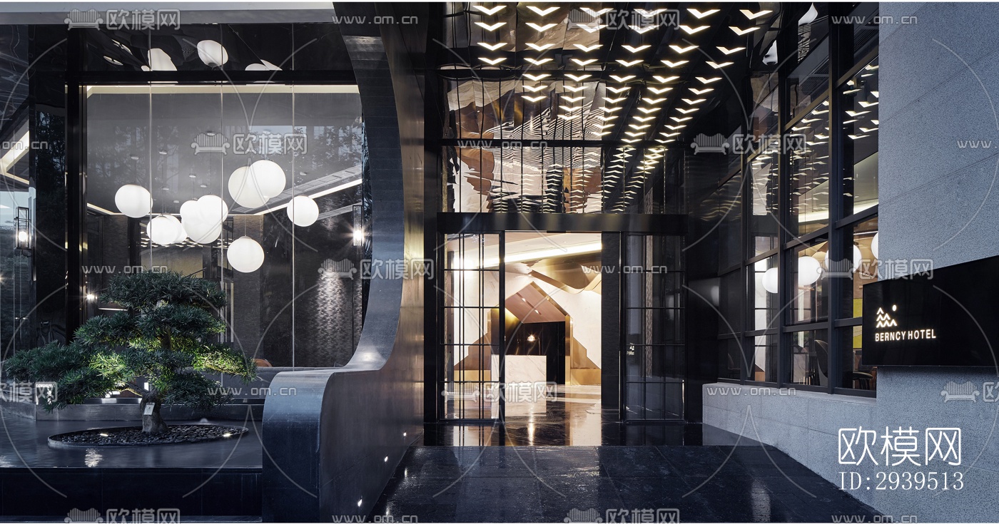 现代酒店民宿效果图下载（渲染图15）