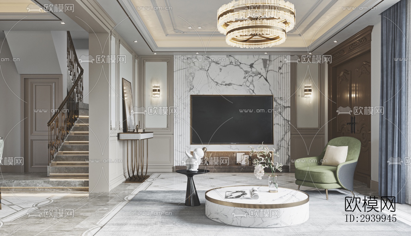 欧式复式效果图下载（渲染图15）