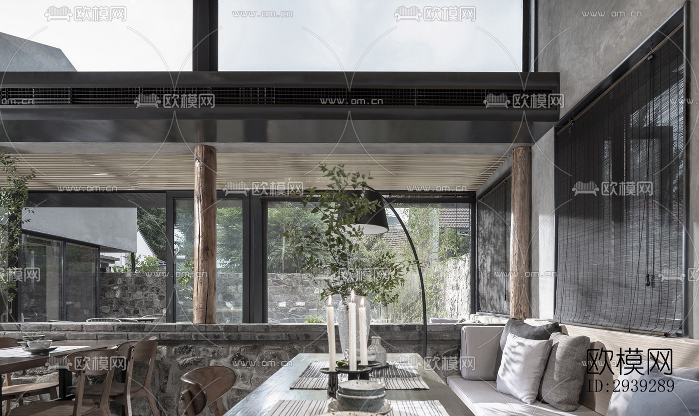 新中式酒店民宿效果图下载（渲染图11）