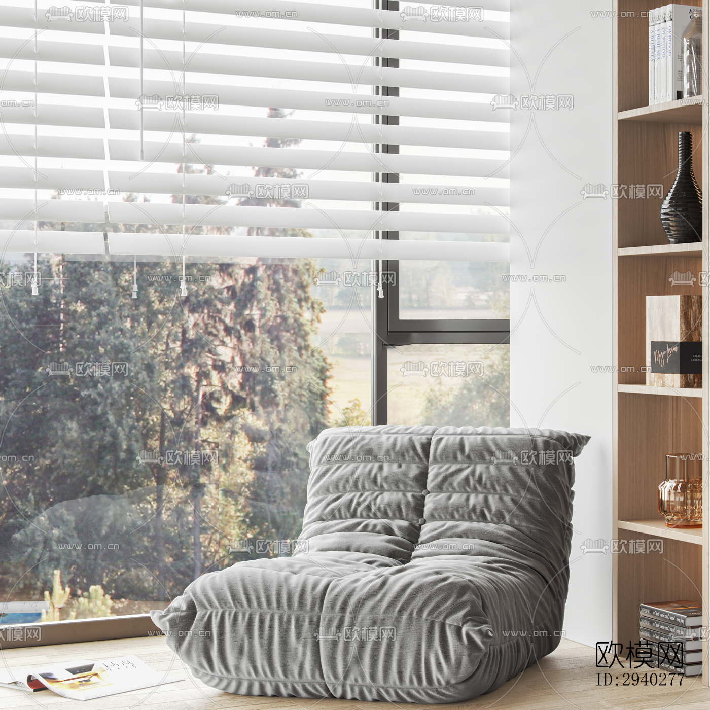 现代平层效果图下载（渲染图12）