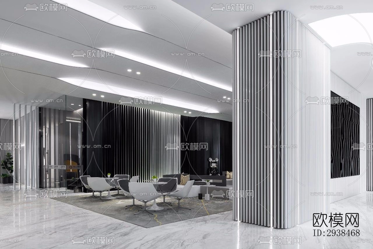 高级灰售楼处效果图下载（渲染图15）
