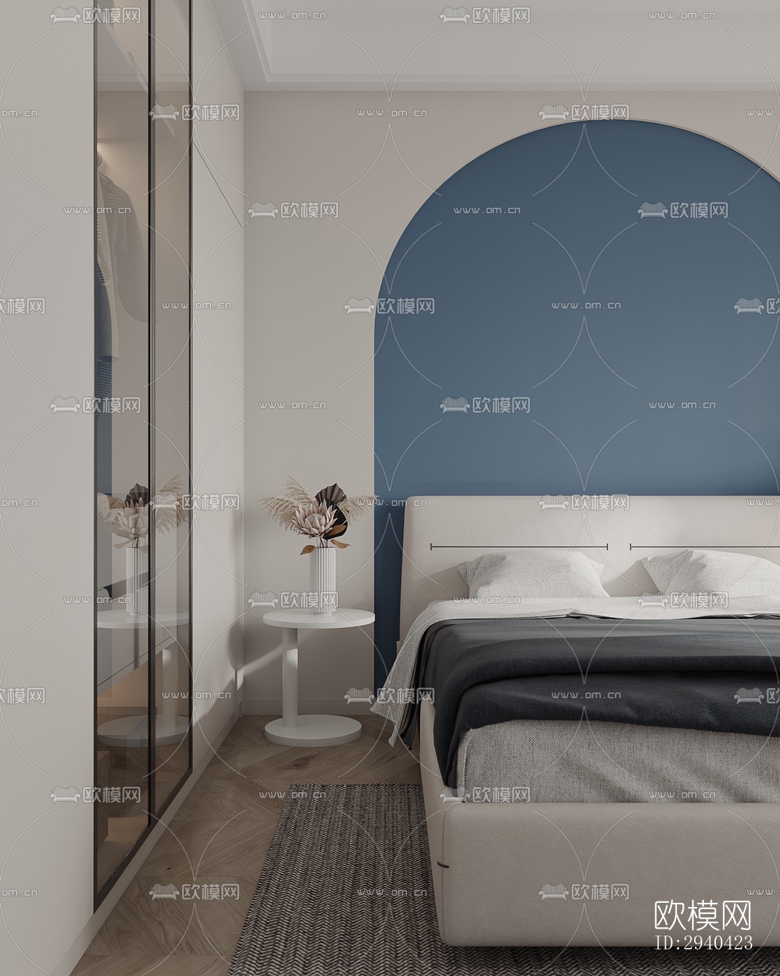 现代平层效果图下载（渲染图8）