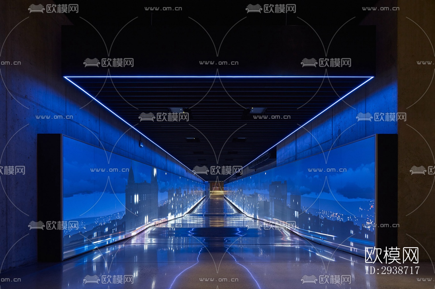 现代展览展厅效果图下载（渲染图1）