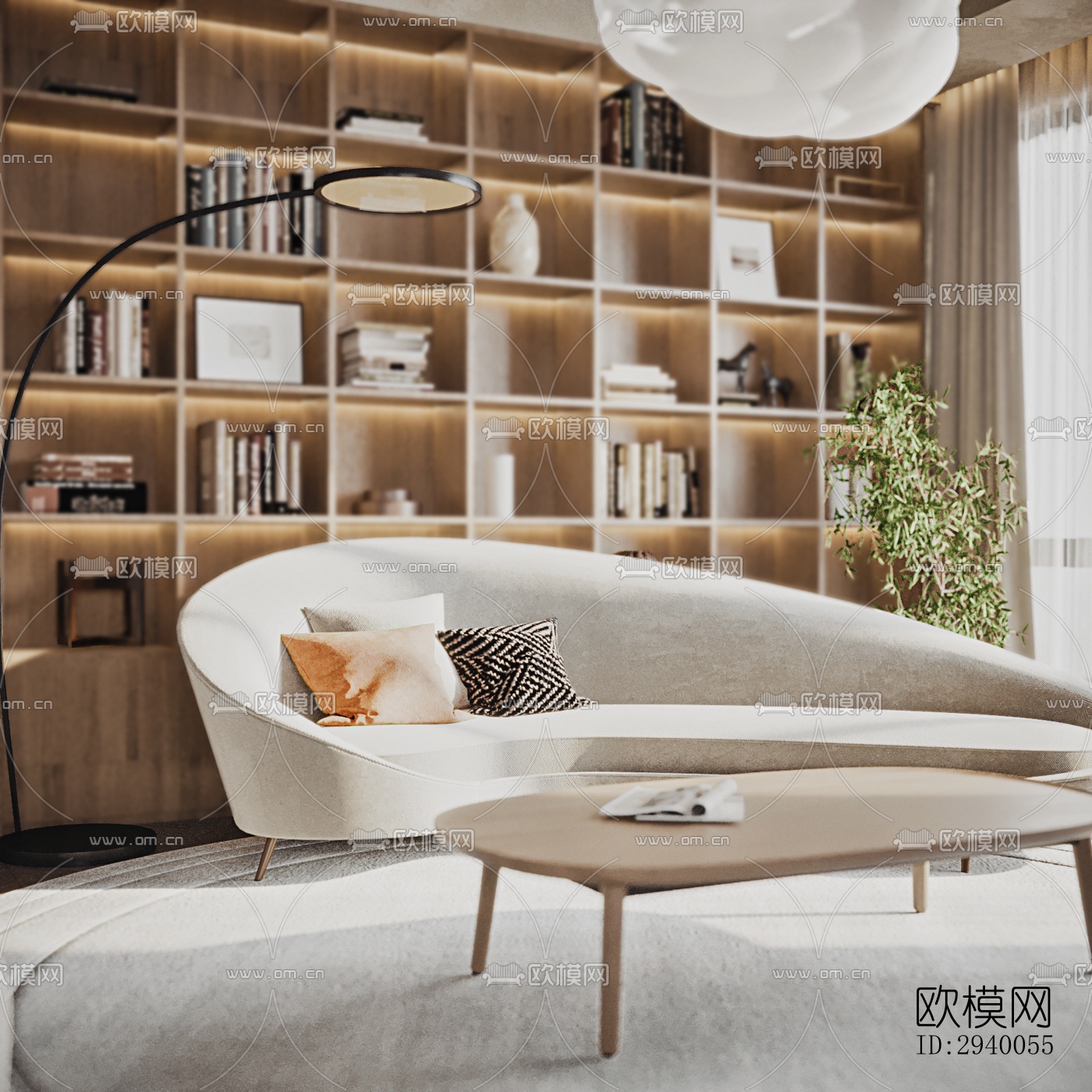 侘寂平层效果图下载（渲染图10）