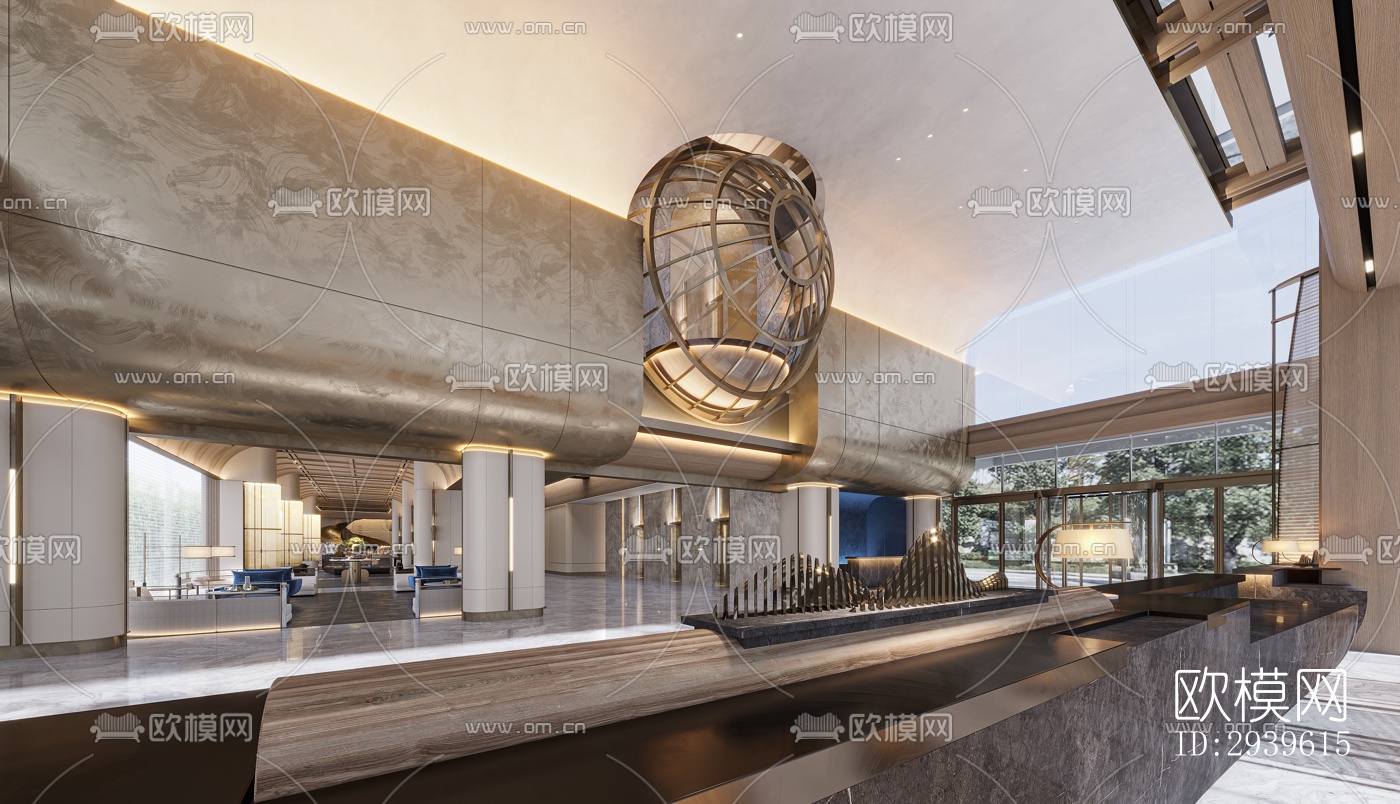 现代酒店民宿效果图下载（渲染图14）