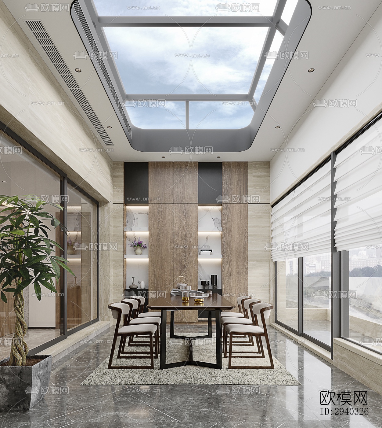 现代平层效果图下载（渲染图9）