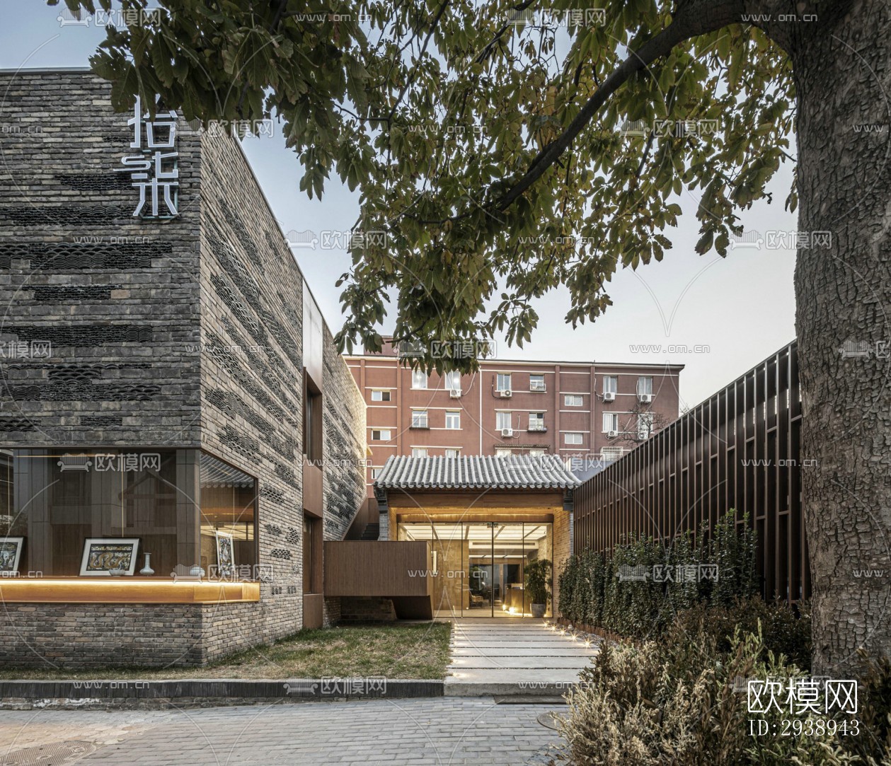 中式酒店民宿效果图下载（渲染图1）