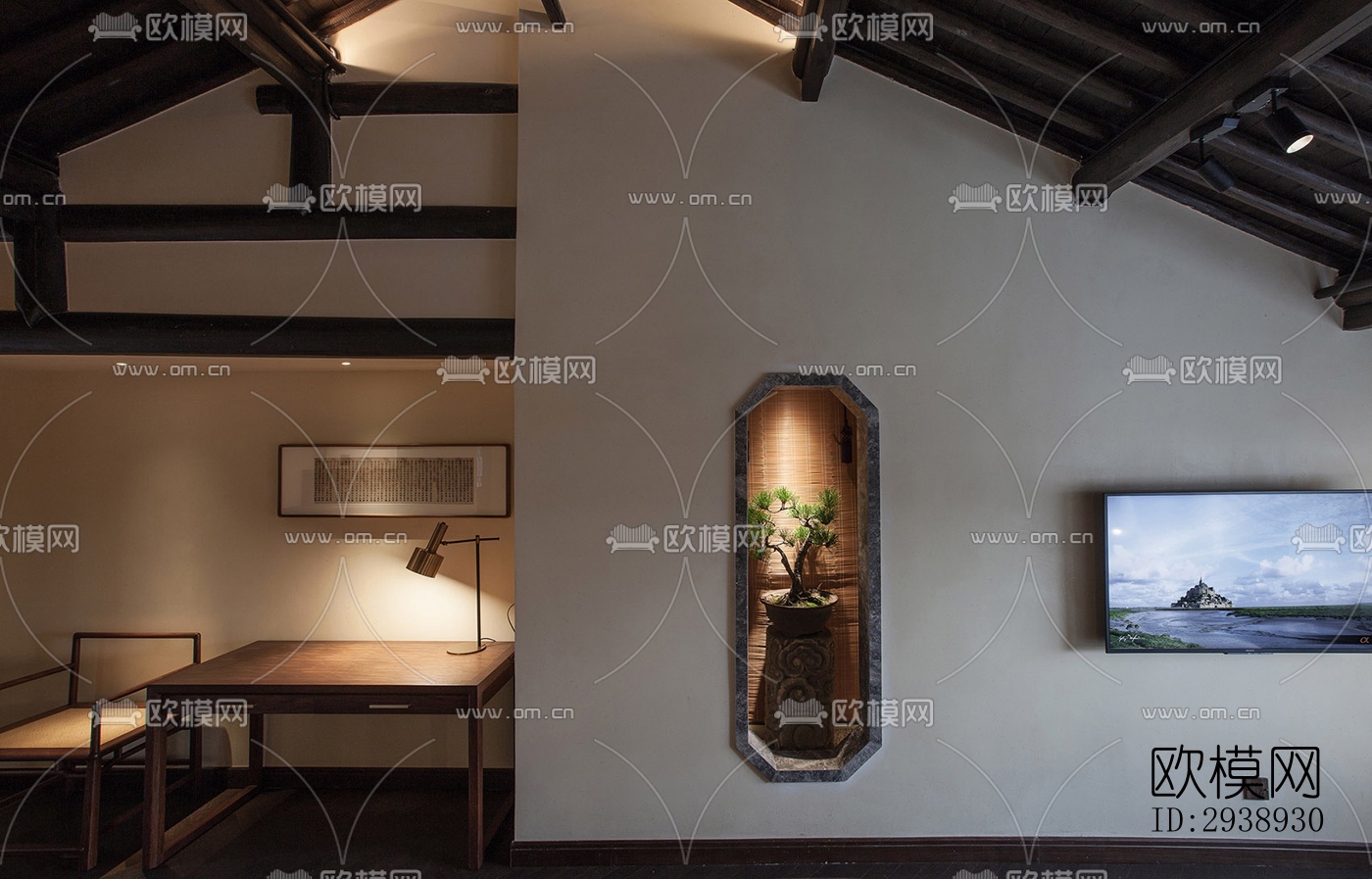 中式酒店民宿效果图下载（渲染图17）