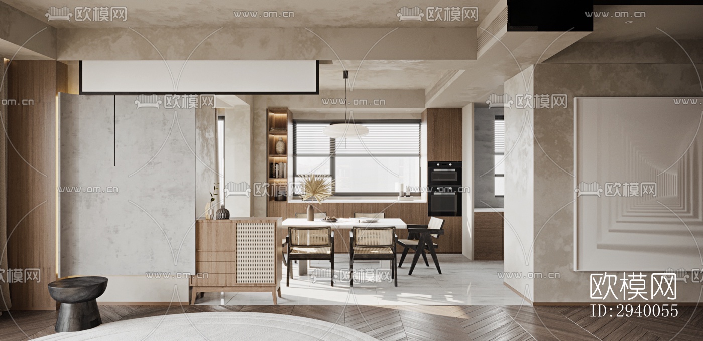 侘寂平层效果图下载（渲染图3）